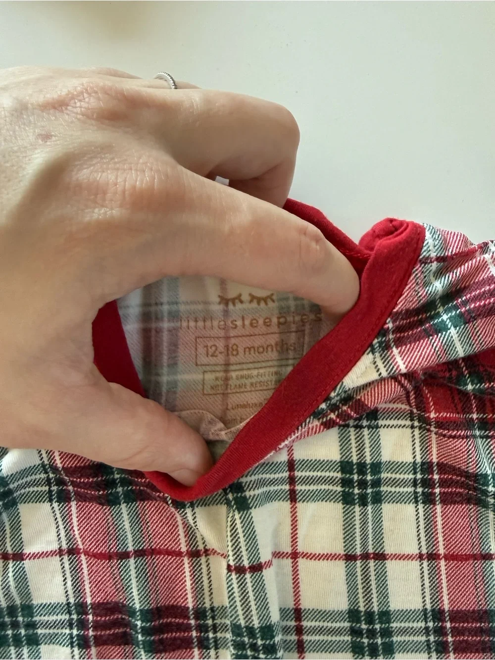 Little sleepies, 12-18 months red Plaid Kids Pajama Set - bambok